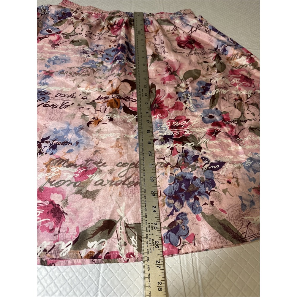 Maggie Sweet Skirt Vintage Pink Floral Pattern Elastic Waist Womens Petite Large - Picture 12 of 15